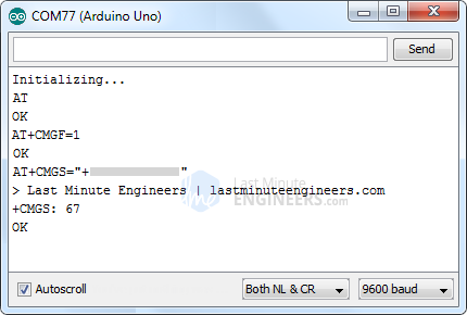 SIM800L GSM Module AT Commands for Sending SMS on Arduino