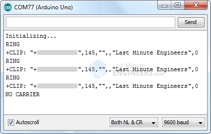 SIM800L GSM Module AT Commands for Receiving Call on Arduino